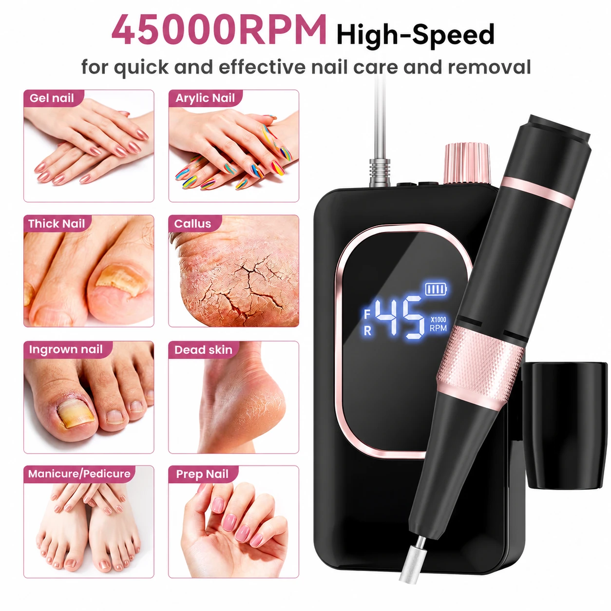 Vantrend Beauty VC-305 Nail Drill with Forward Reverse Rotation
