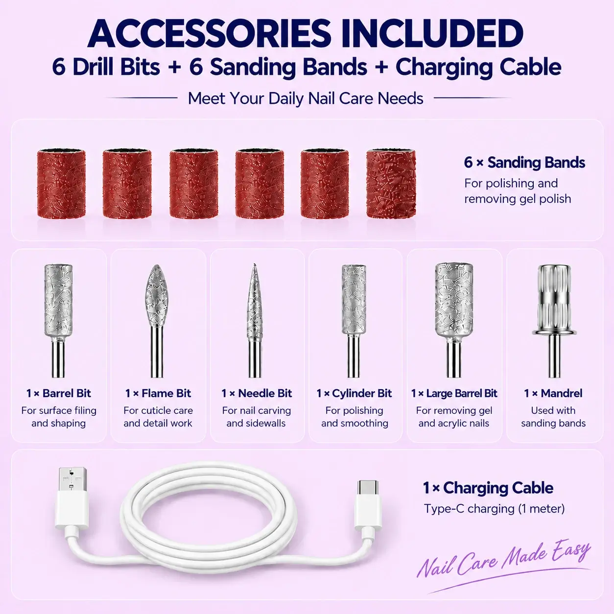 VC-23 Lightweight Rechargeable Nail Drill for Travel