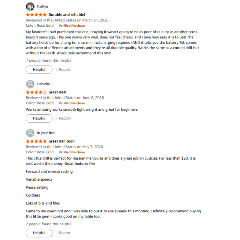 Vantrend Beauty VC-22A Nail Drill Client Feedback