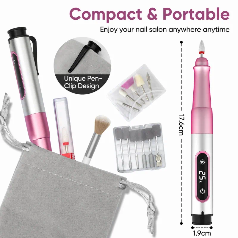 VC-18 Lightweight Cordless Nail Drill for Travel