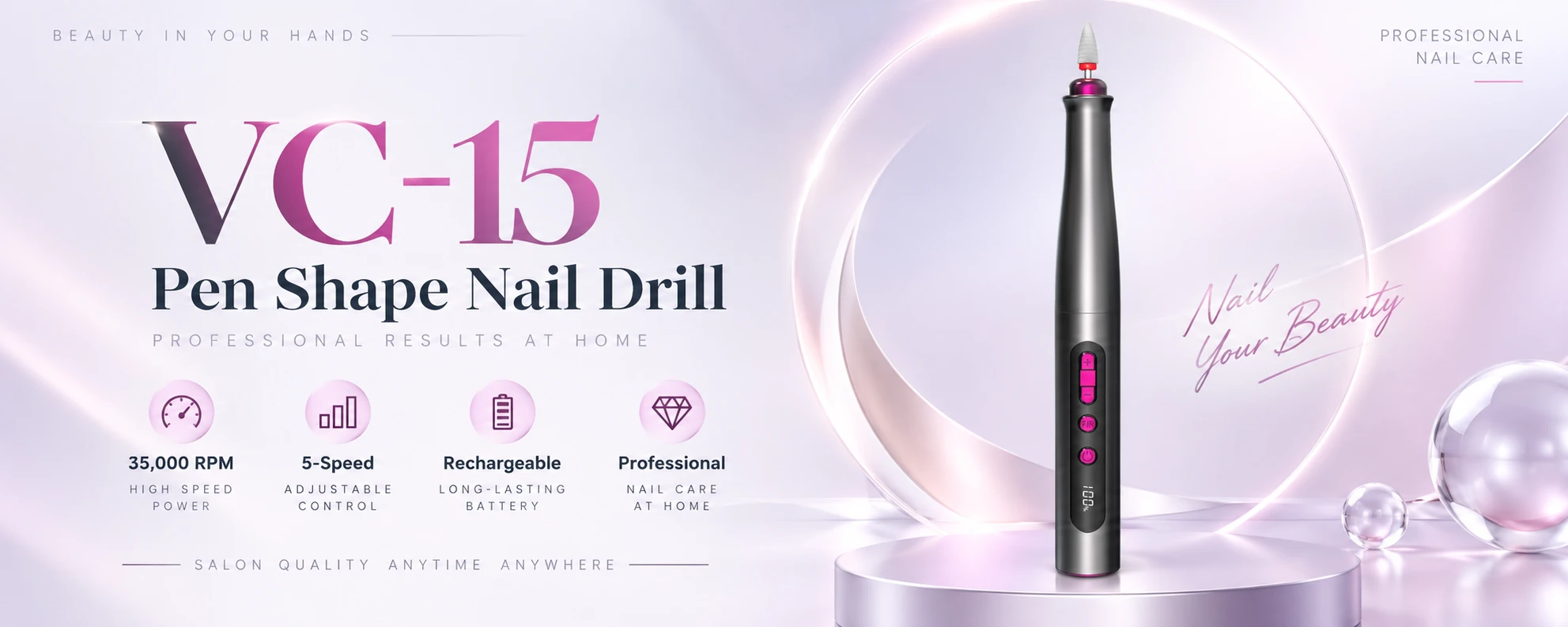 VC-15 Rechargeable Pen Nail Drill | Professional Manufacturer & OEM ODM Supplier