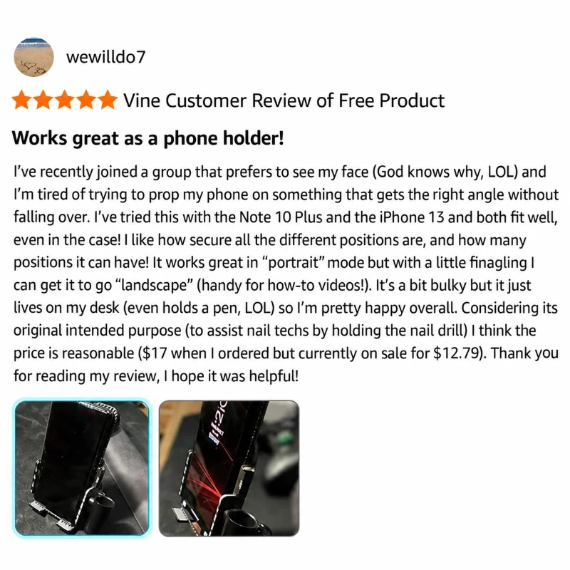 VC-H1 Portable Nail Drill and Smartphone Desktop Stand