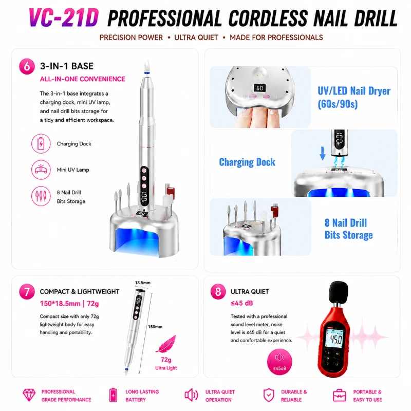 Vantrend Beauty VC-21D All-in-One Professional Nail Drill