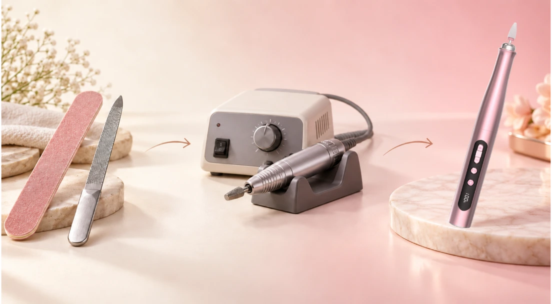 Vantrend Beauty- How Have Nail Drills Evolved from Manual Files to Cordless Devices?